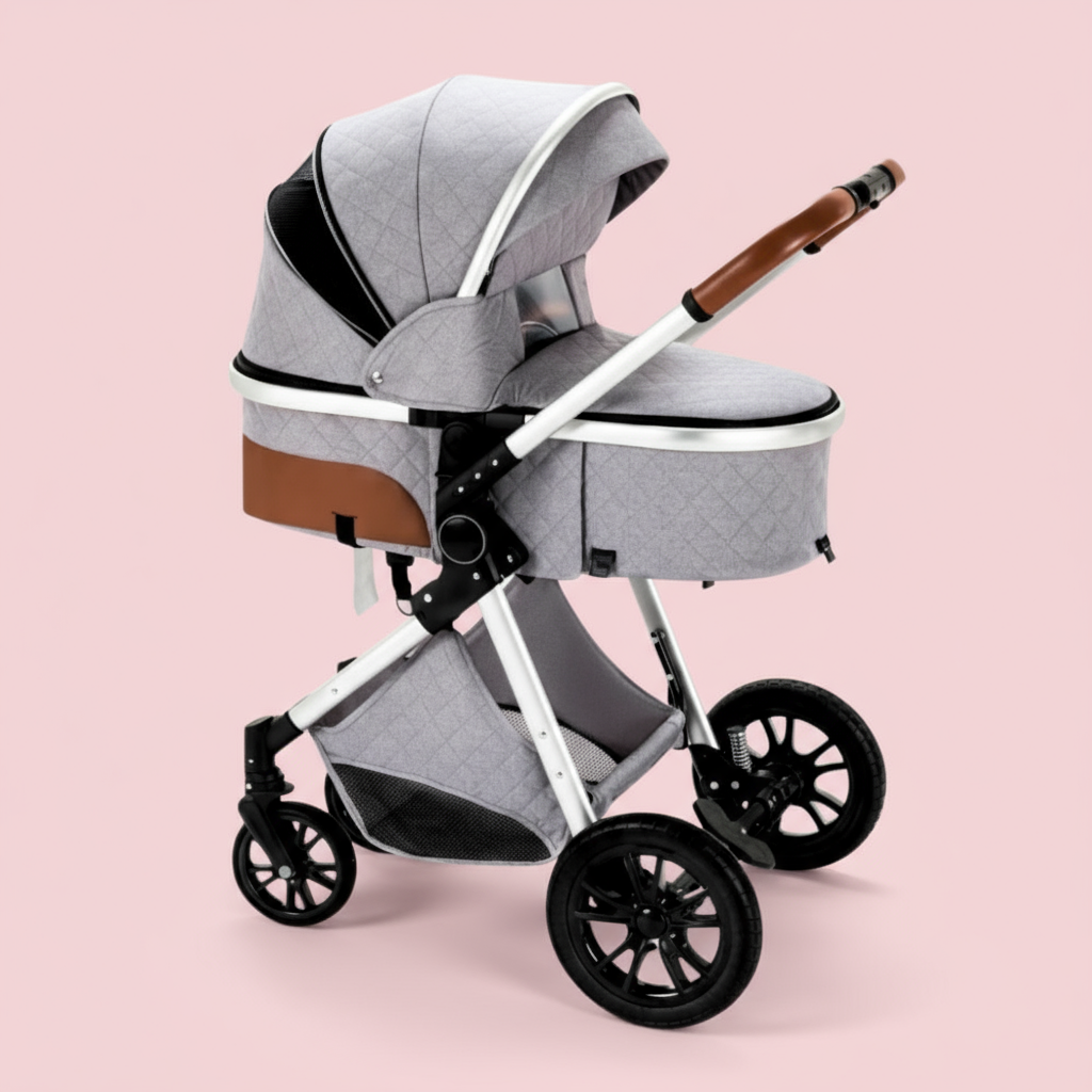 Poussette 3 en 1 Elegance Gris Clair - Poussette 3 en 1