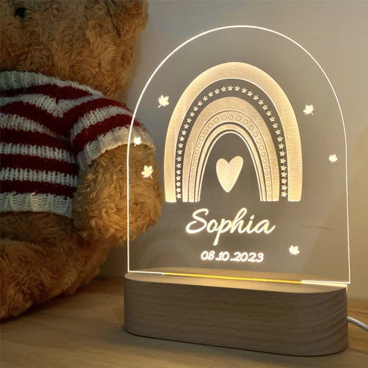 Veilleuse Bébé Personnalisée Arc En Ciel - Veilleuse bébé