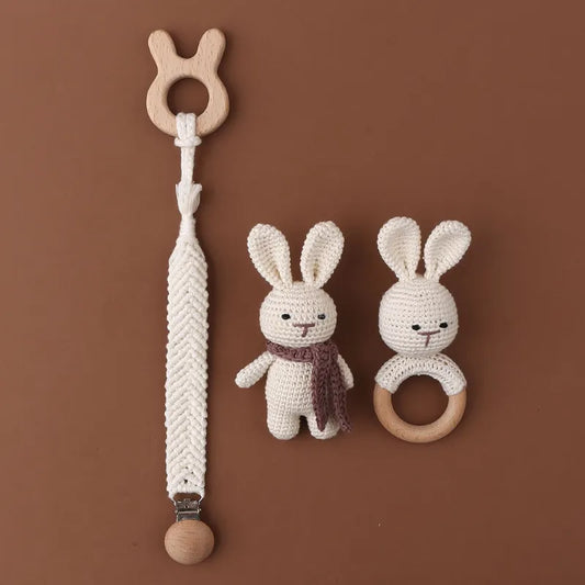 Coffret Bébé Lapin - Lapin En Crochet - Jouet En bois bébé