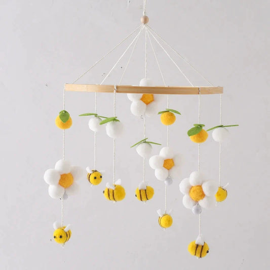 Mobile Bébé Abeille - Jaune - Jouet En bois bébé
