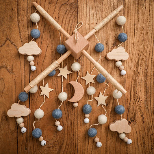 Mobile En Bois étoile - Bleu