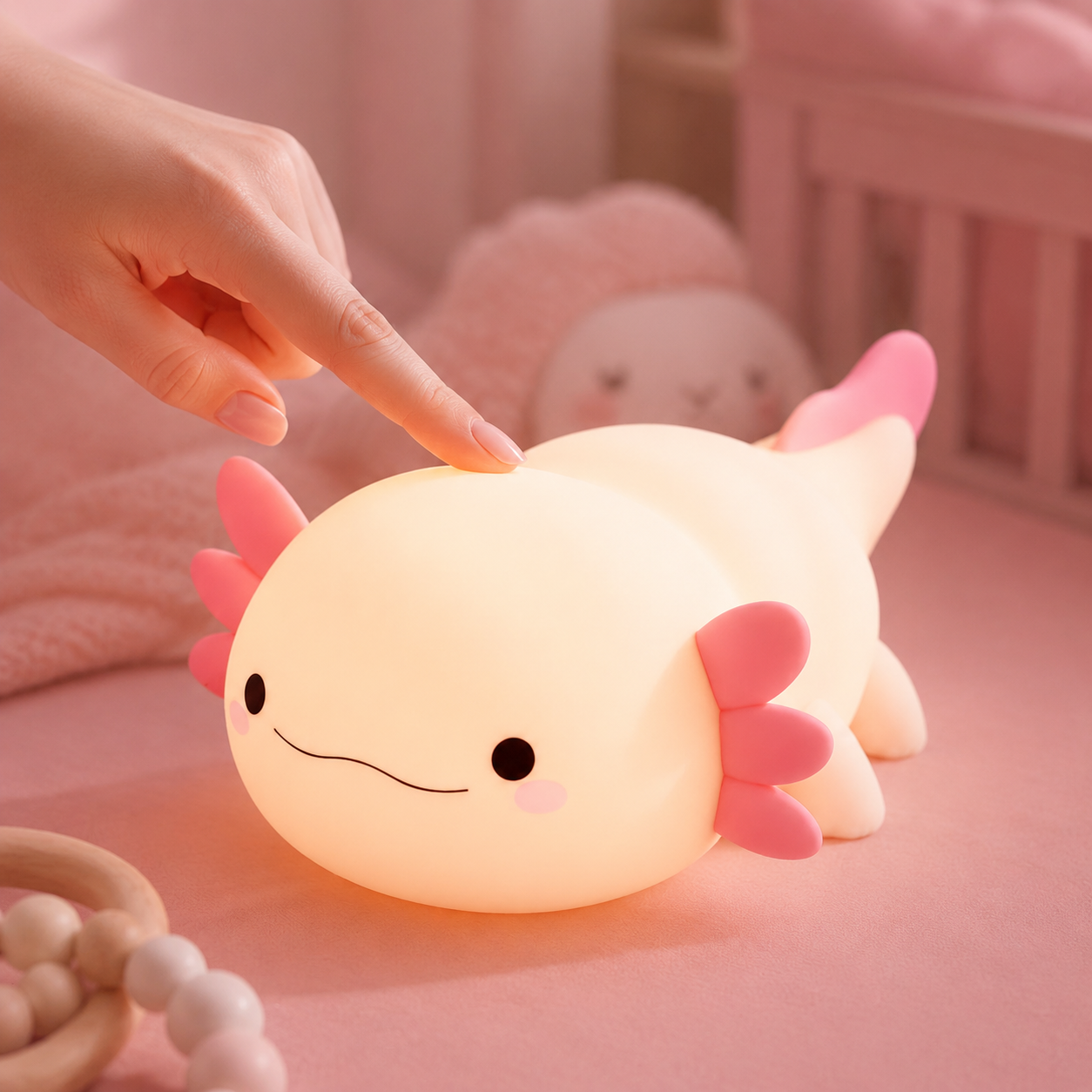 Commande tactile de la veilleuse axolotl en silicone