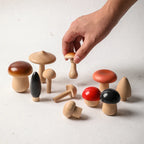 Jeu d’eveil Champignon - Set de Champignon Bois - Jeu D’eveil bébé