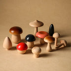 Jeu d’eveil Champignon - Set de Champignon Bois - Jeu D’eveil bébé