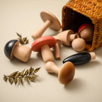 Jeu d’eveil Champignon - Set de Champignon Bois - Jeu D’eveil bébé