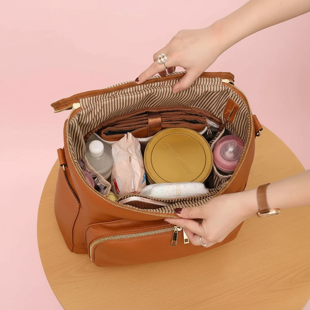 Ensemble Sac à Langer en Cuir - Sac à Langer