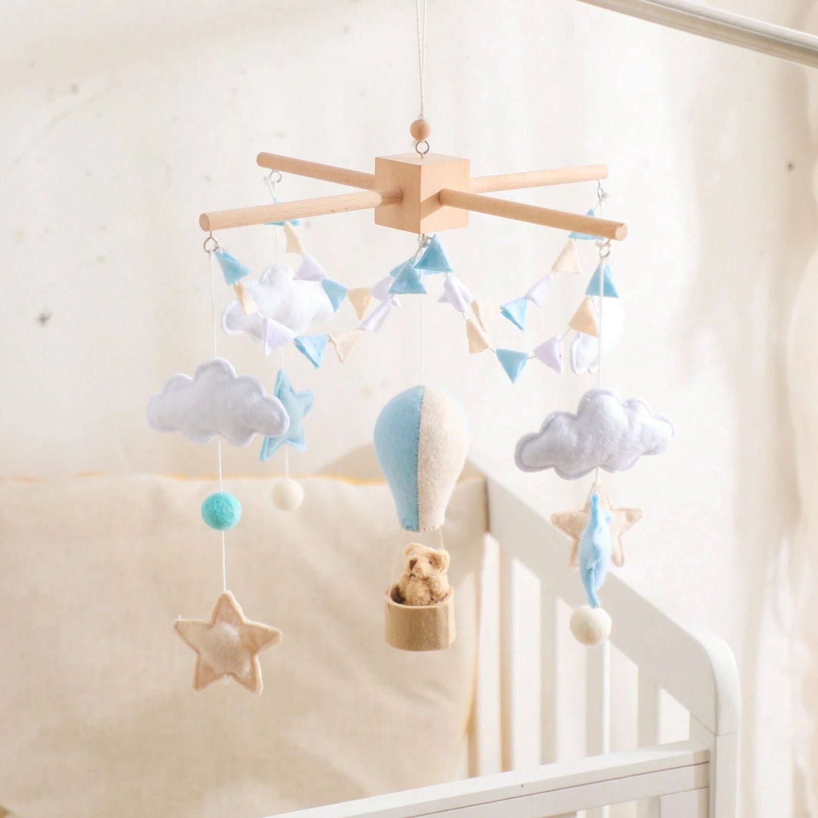 Mobile Bébé Montgolfière Bleu Ciel Montgolfière - Mobile bébé
