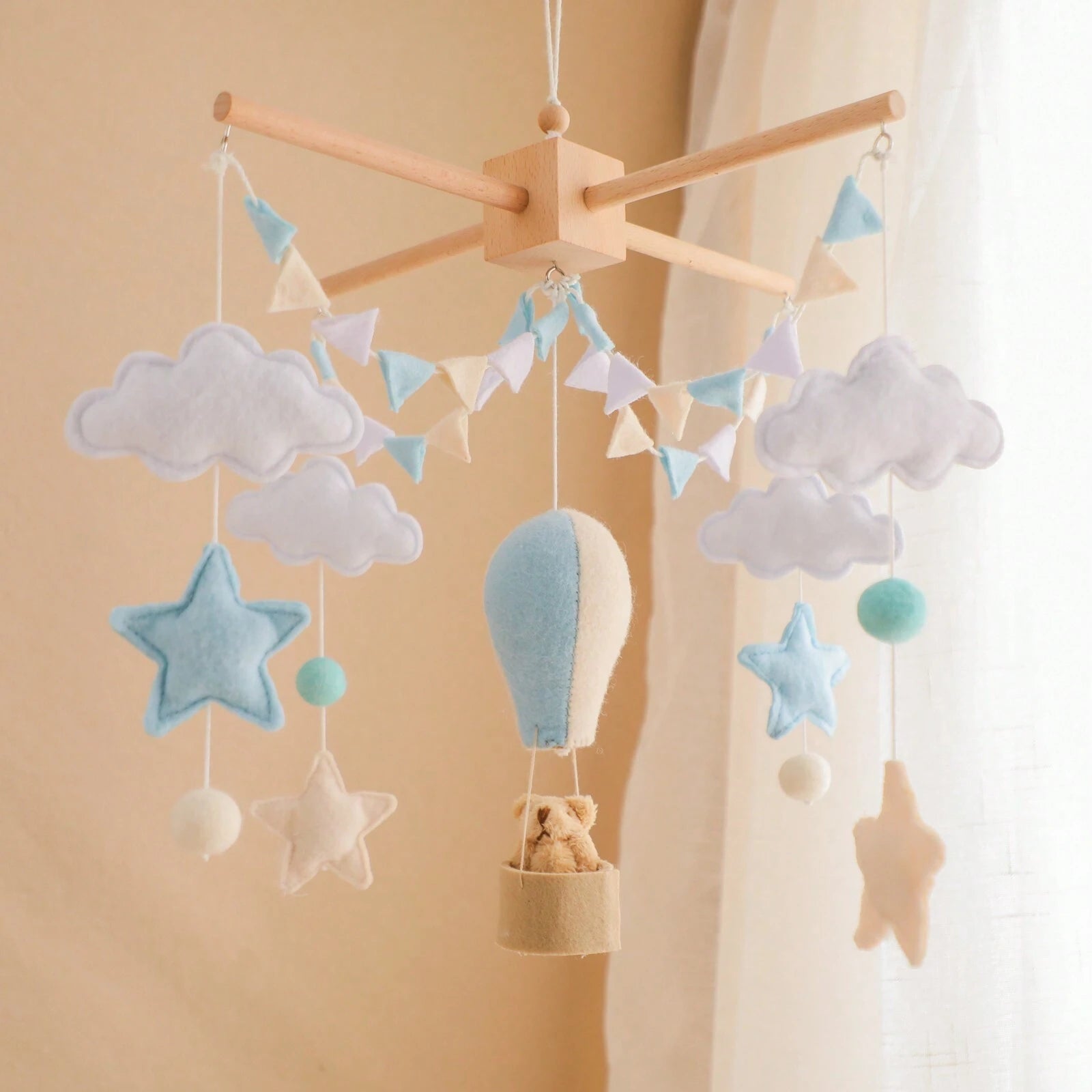 Mobile Bébé Montgolfière Bleu Ciel Montgolfière - Mobile bébé