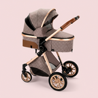 Poussette 3 en 1 Elegance Beige Doré - Poussette 3 en 1