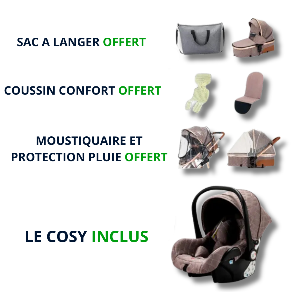Poussette 3 en 1 Elegance - Poussette 3 en 1