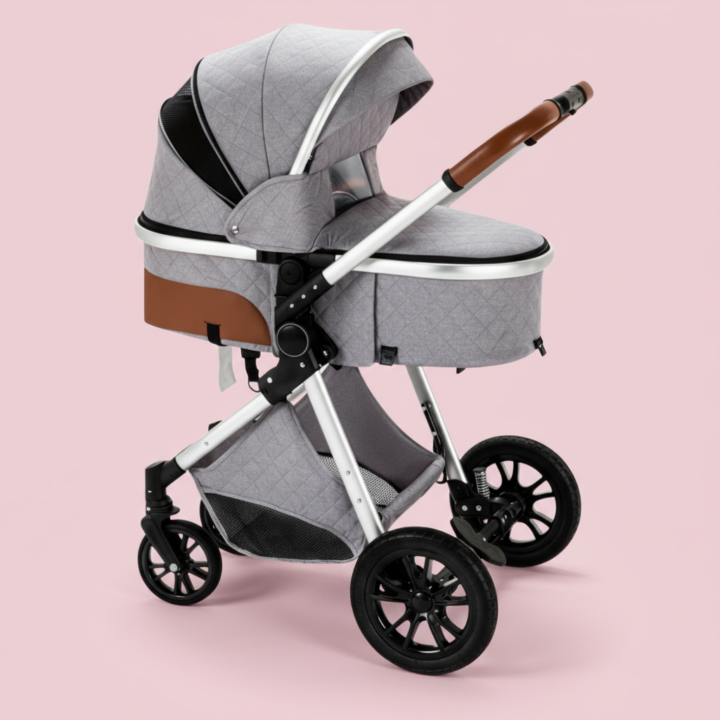 Poussette 3 en 1 Elegance Gris Foncé - Poussette 3 en 1