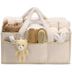 Organisateur à langer beige crème avec pendentif ourson