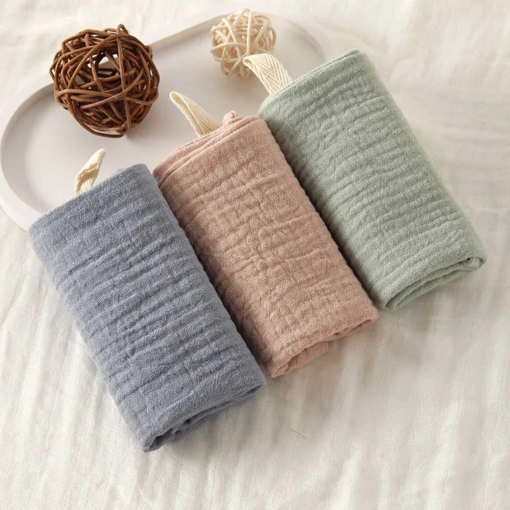 Linges de Toilette Bébé en Gaze de Coton — Lot de 3 ou 5