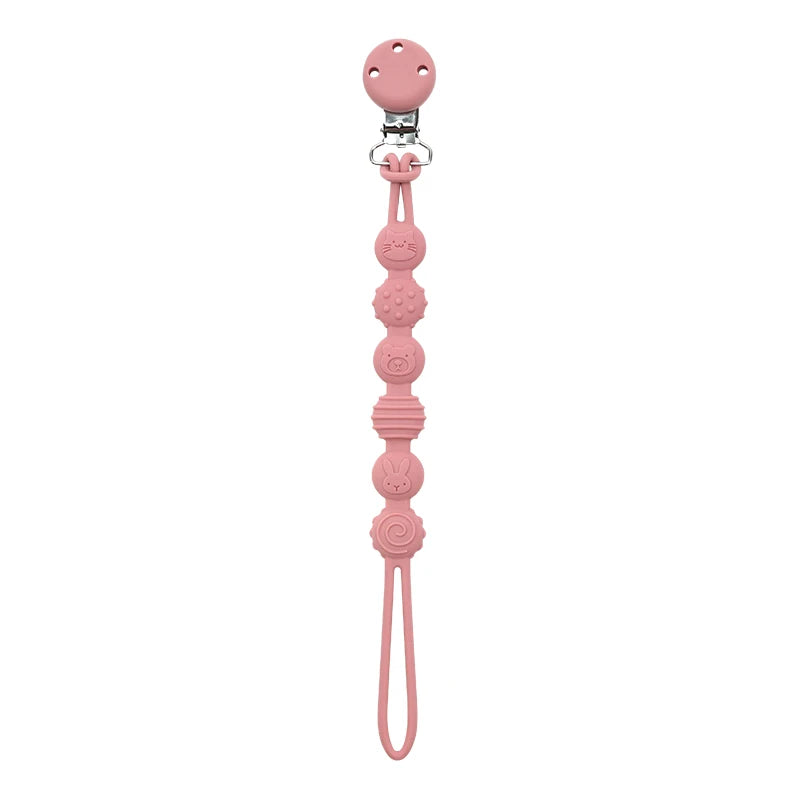 Attache-Tétine Bébé en Silicone à Motifs Animaux