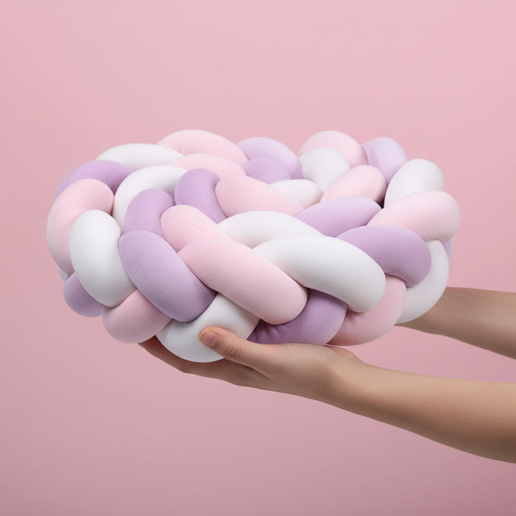 Tresse de lit Bébé - Mauve - Rose - Blanc / 1 mètre - Tresse de Lit