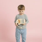 Xylophone bébé Petit éléphant en bois, jouet éducatif idéal pour initier les enfants à la musique.