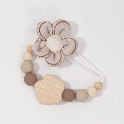 Attache tétine Personnalisé Petite Fleur Marron - Attache Tétine