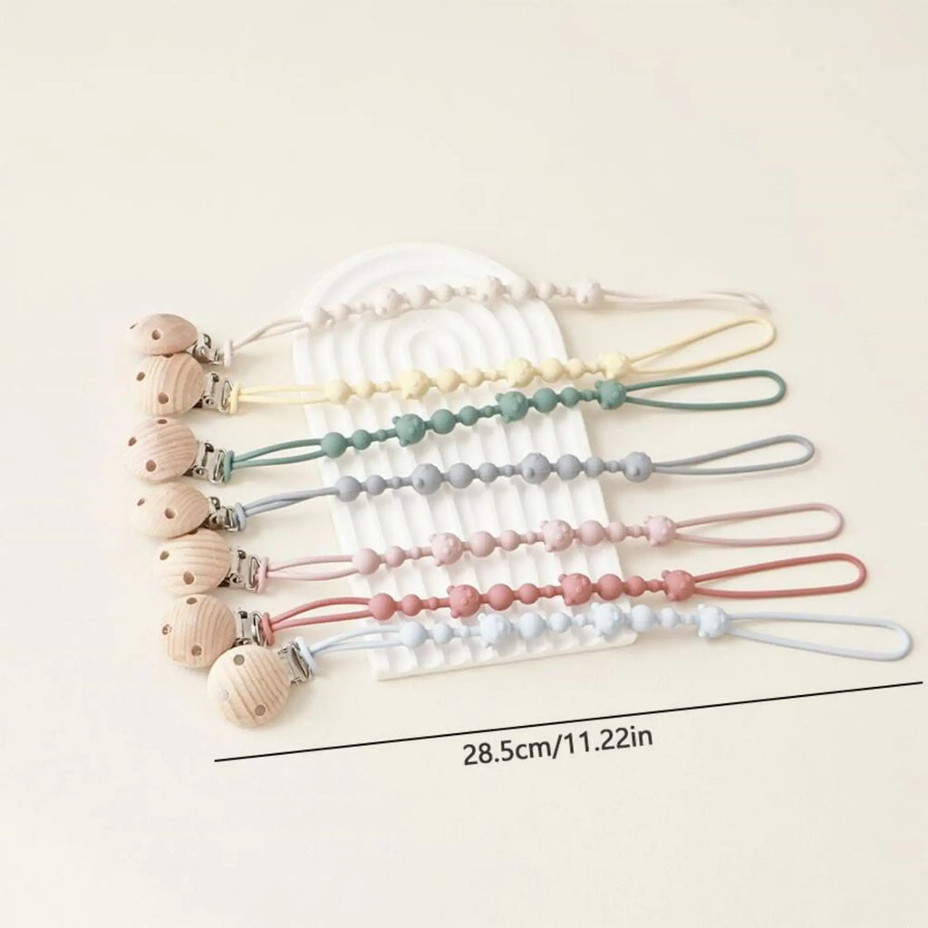 Attache tétine Silicone et Bois - Attache Tétine