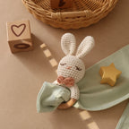 Hochet bébé Animaux en Crochet et Bois