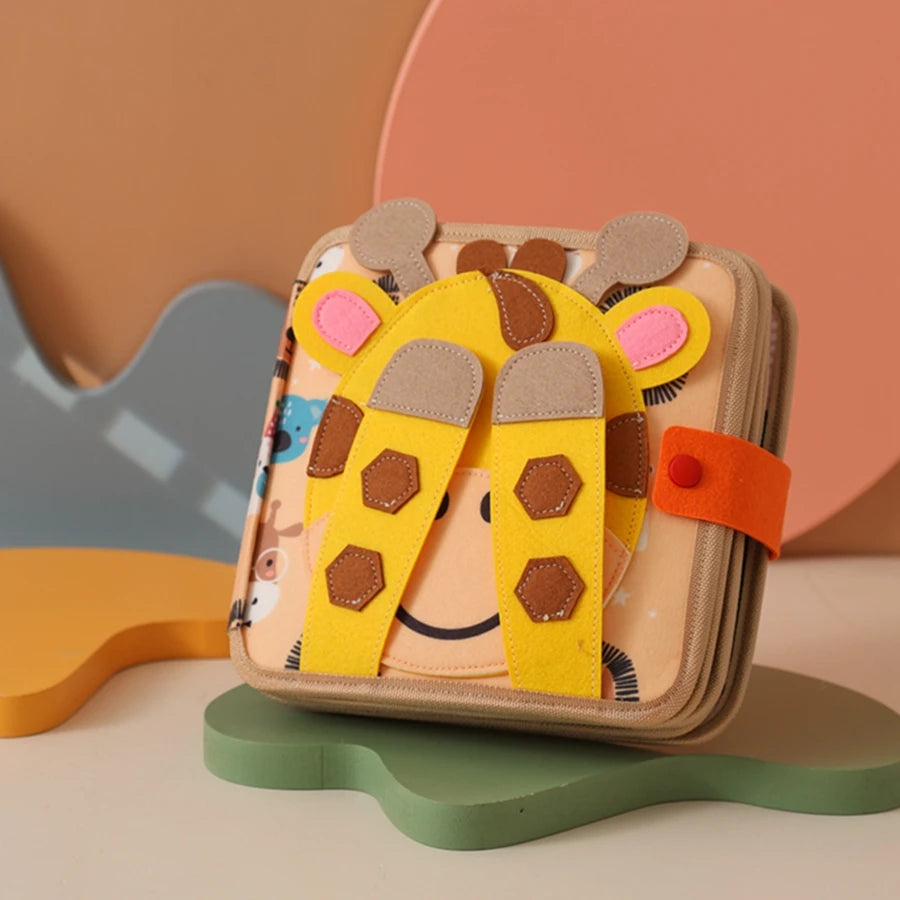 Livre Sensoriel Bébé en Tissu – Girafe