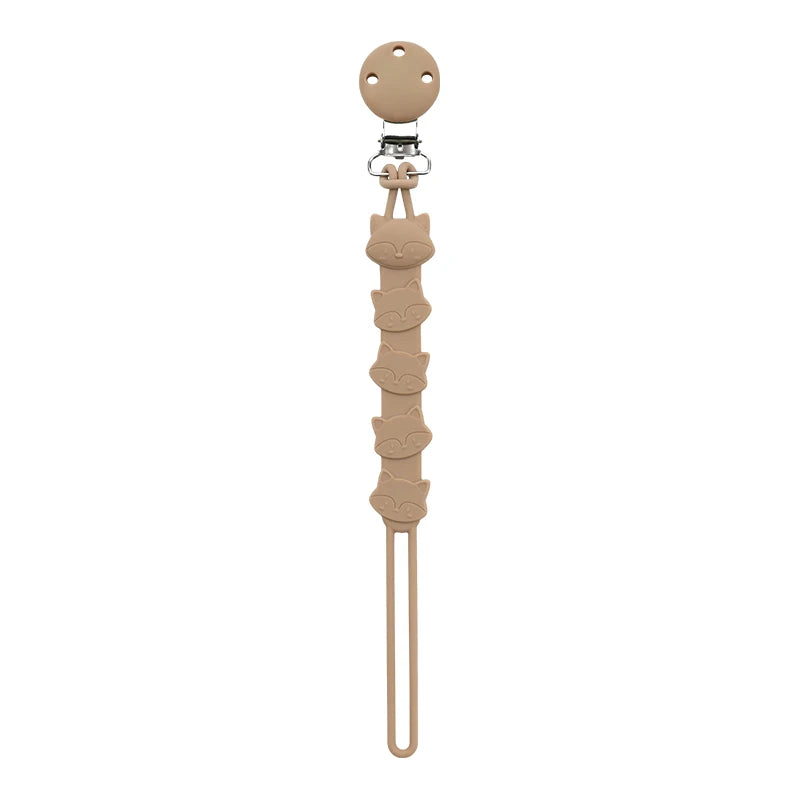 Attache-Tétine Bébé en Silicone à Motifs Animaux