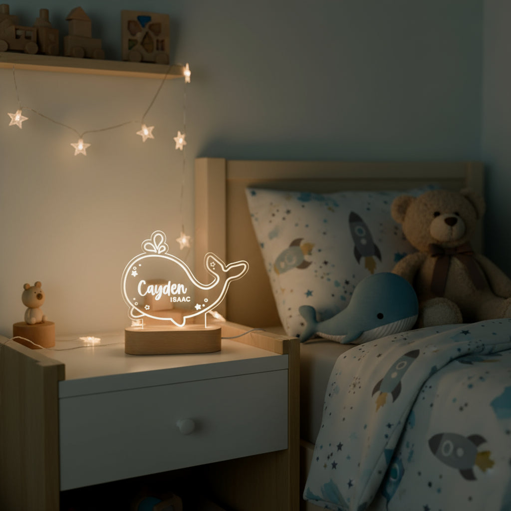 Veilleuse Bébé Personnalisable Baleine - Veilleuse bébé