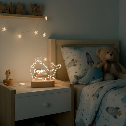 Veilleuse Bébé Personnalisable Baleine - Veilleuse bébé