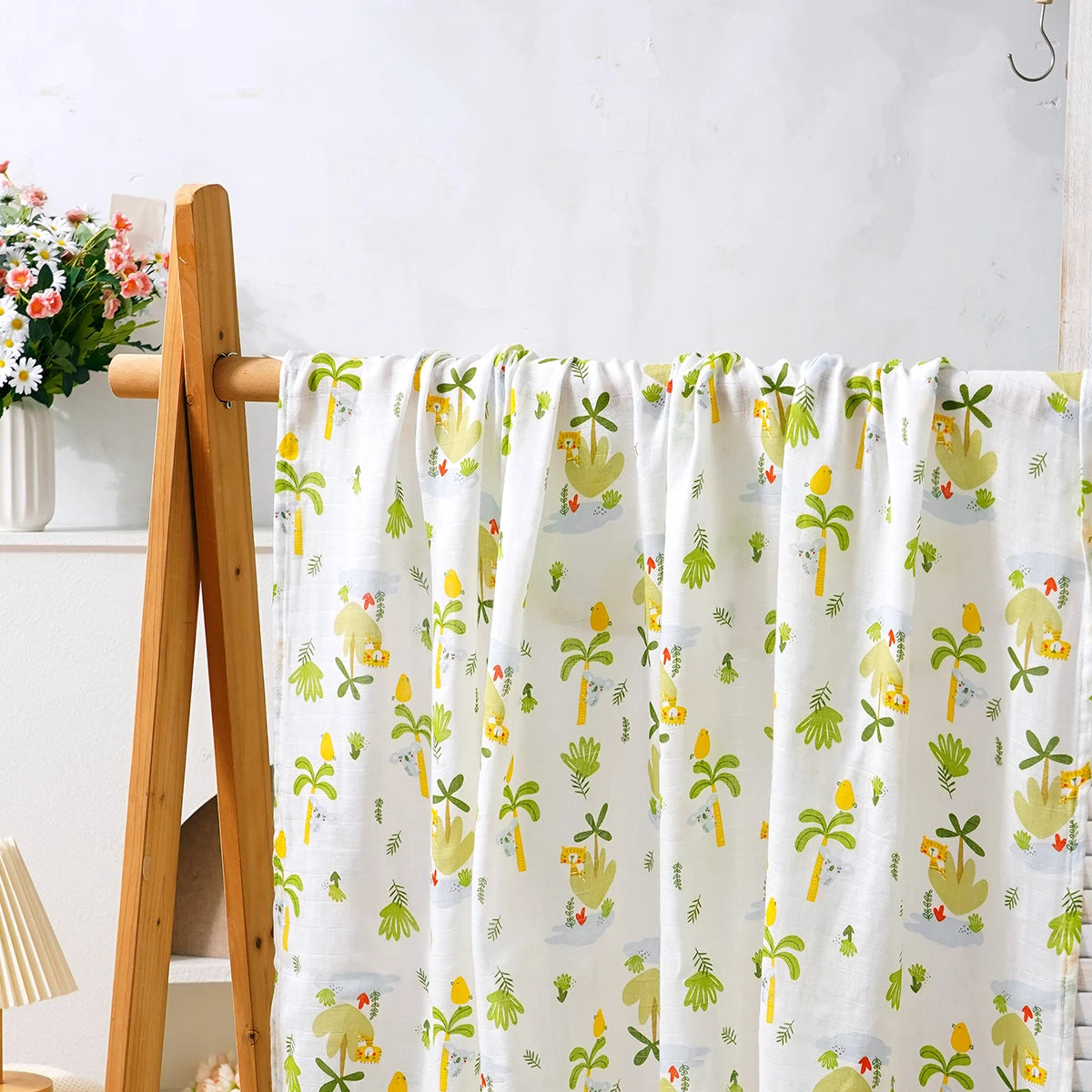 Couverture d’Emmaillotage Bébé en Mousseline Bambou et Coton