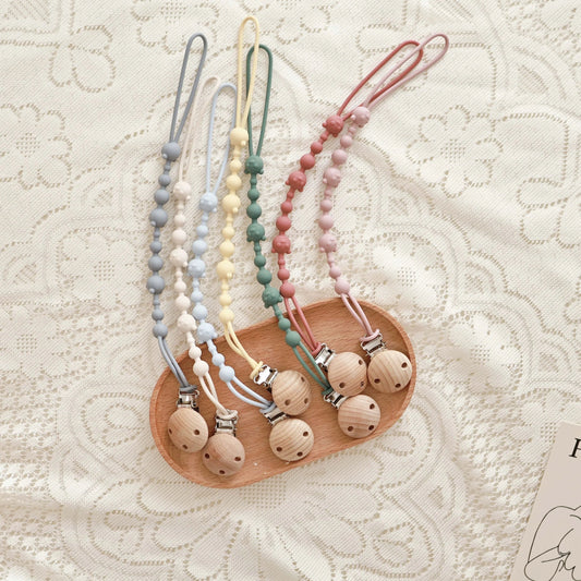 Attache tétine Silicone et Bois - Attache Tétine