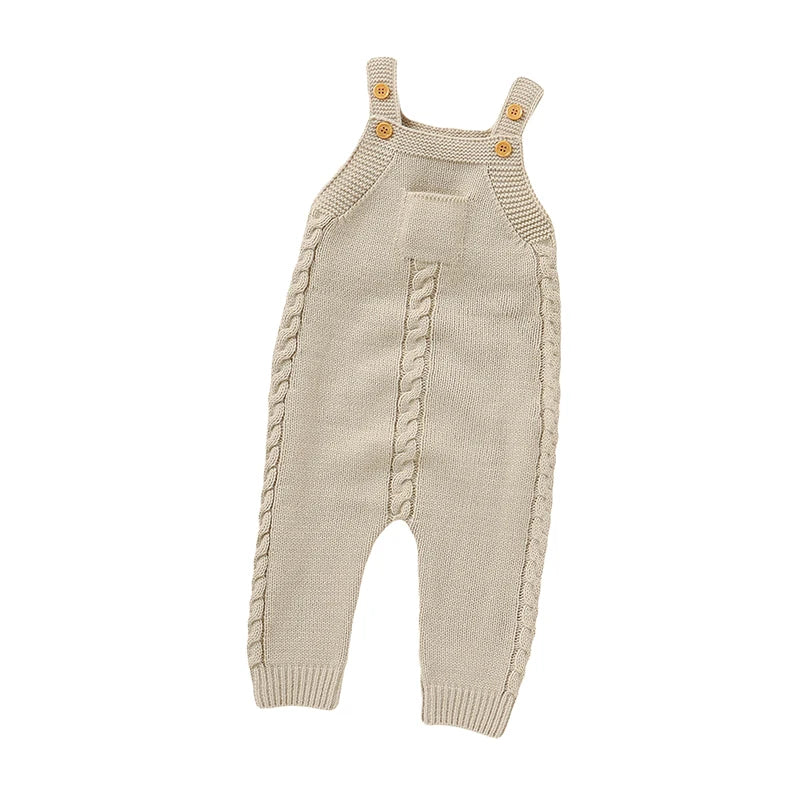 Barboteuse Bébé en Tricot à Bretelles
