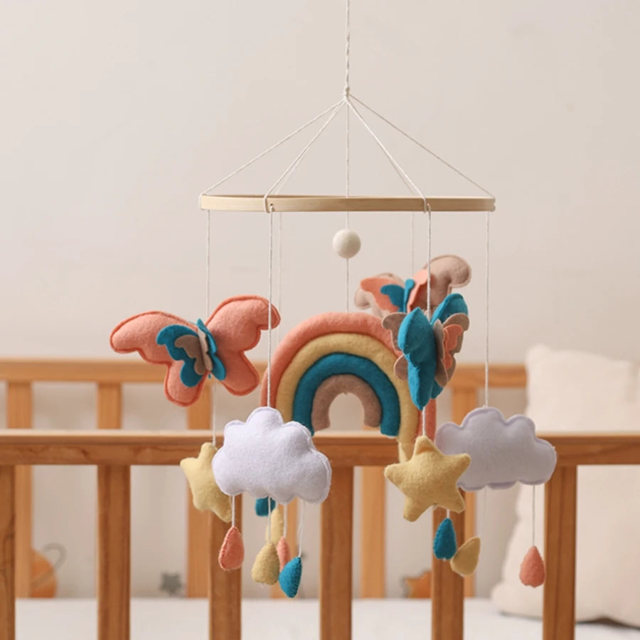 Mobile bébé Papillons et Arc en ciel