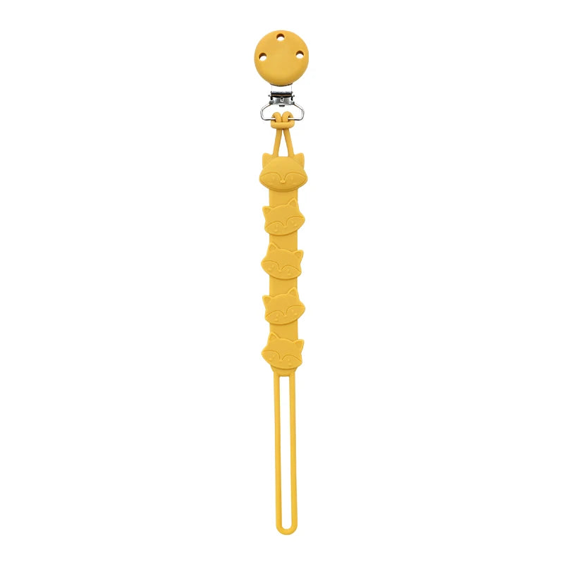 Attache-Tétine Bébé en Silicone à Motifs Animaux