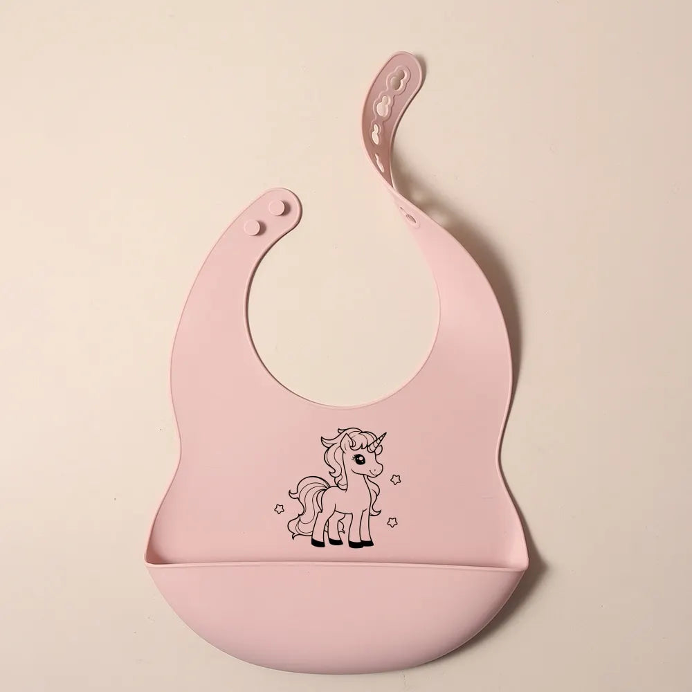 Bavoir Bébé Personnalisé en Silicone avec Poche