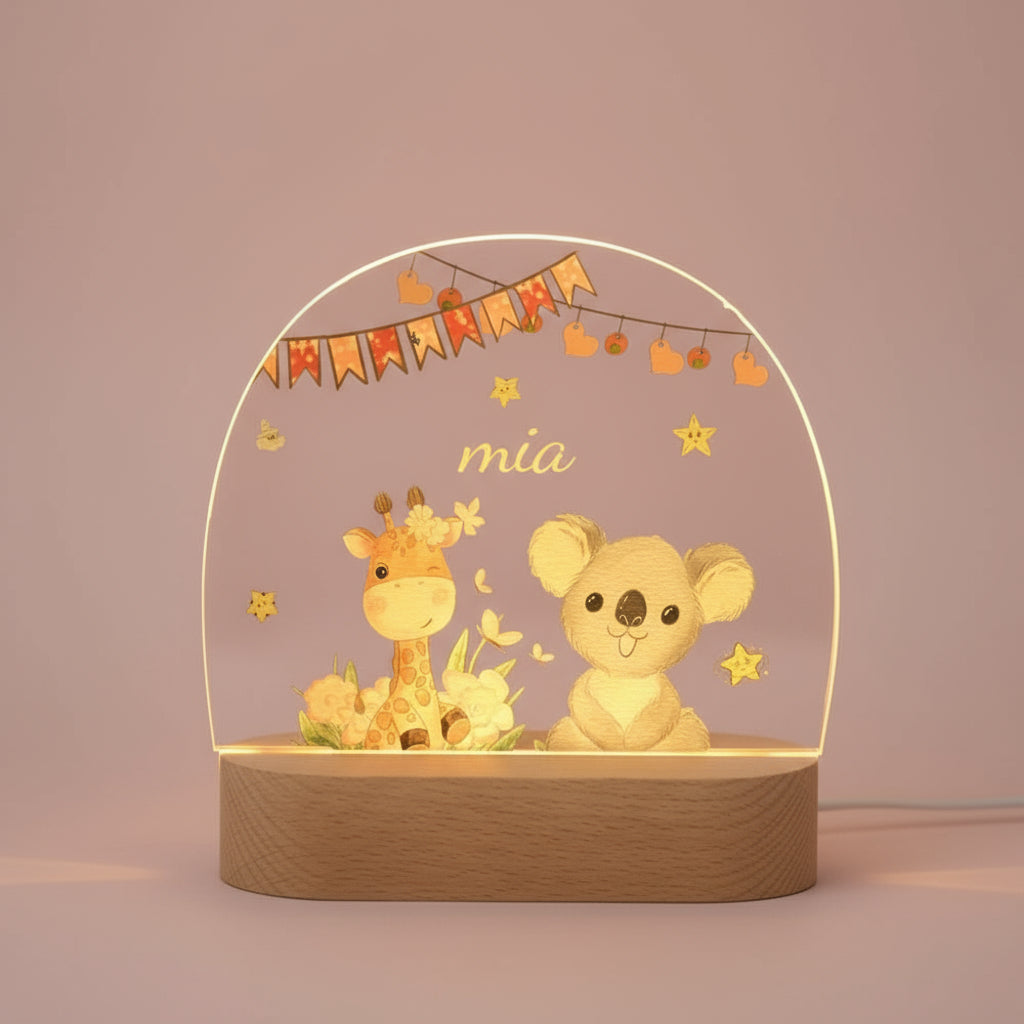 Veilleuse bébé Personnalisée Animaux de la Savane - Veilleuse bébé