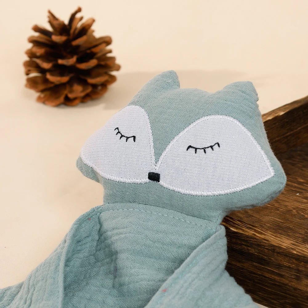 Doudou Renard en coton, idéal pour les bébés de 1 à 3 ans, de la marque HappyFlute. Un compagnon doux et réconfortant.