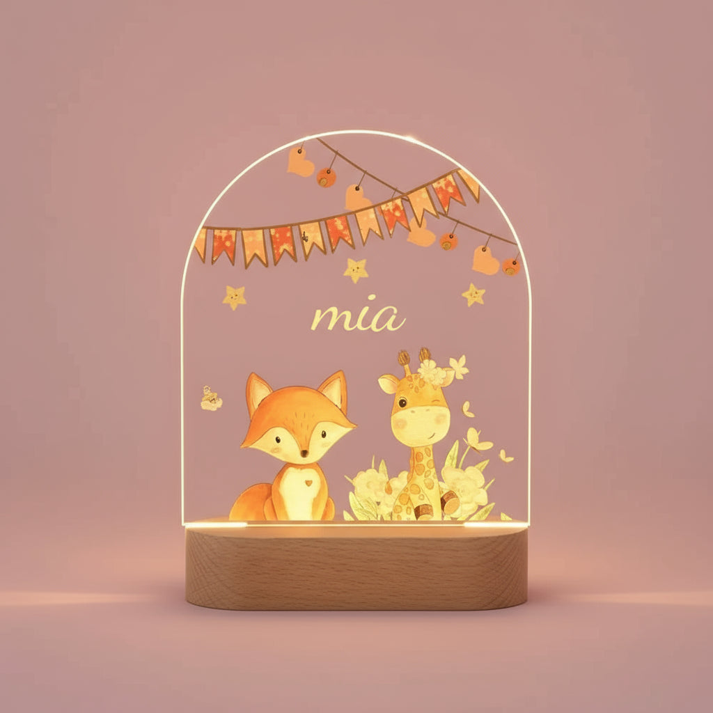 Veilleuse bébé Personnalisée Animaux de la Savane - Veilleuse bébé