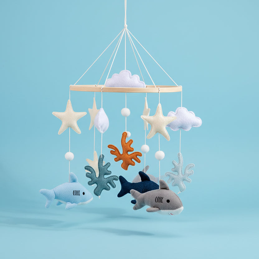 Mobile bébé de Lit Garçon Petit Requin