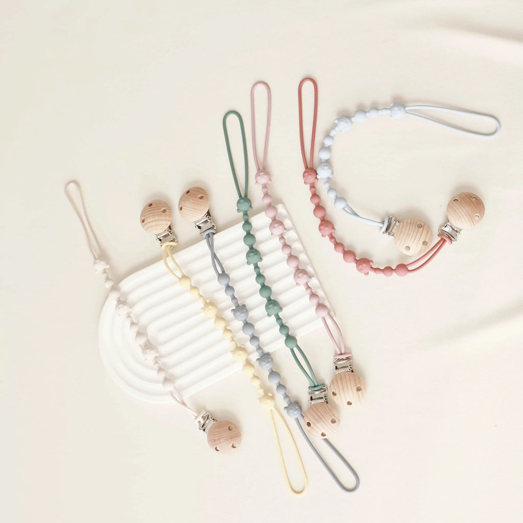 Attache tétine Silicone et Bois - Attache Tétine