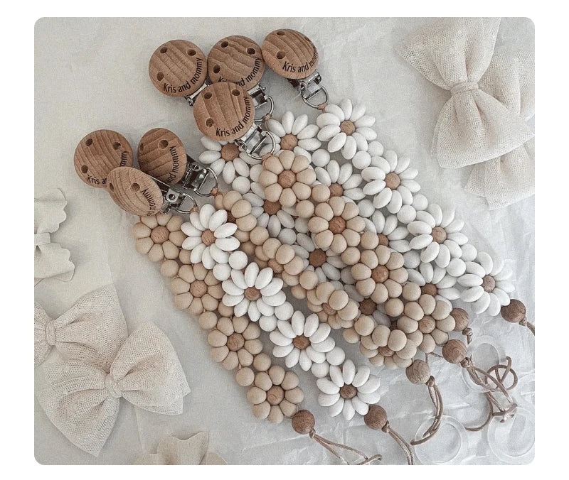 Attache Tétine Petite Fleur Marguerite - Attache Tétine