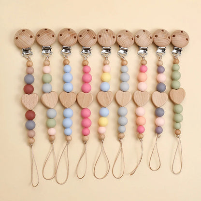 Attache Tétine Perles Petit Coeur - Attache Tétine