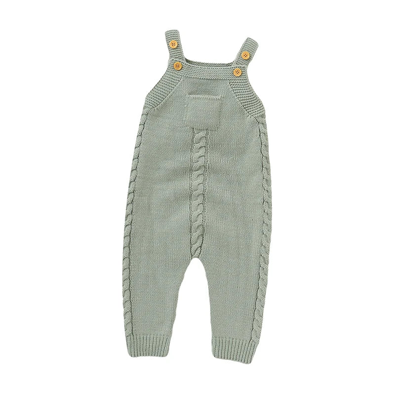 Barboteuse Bébé en Tricot à Bretelles