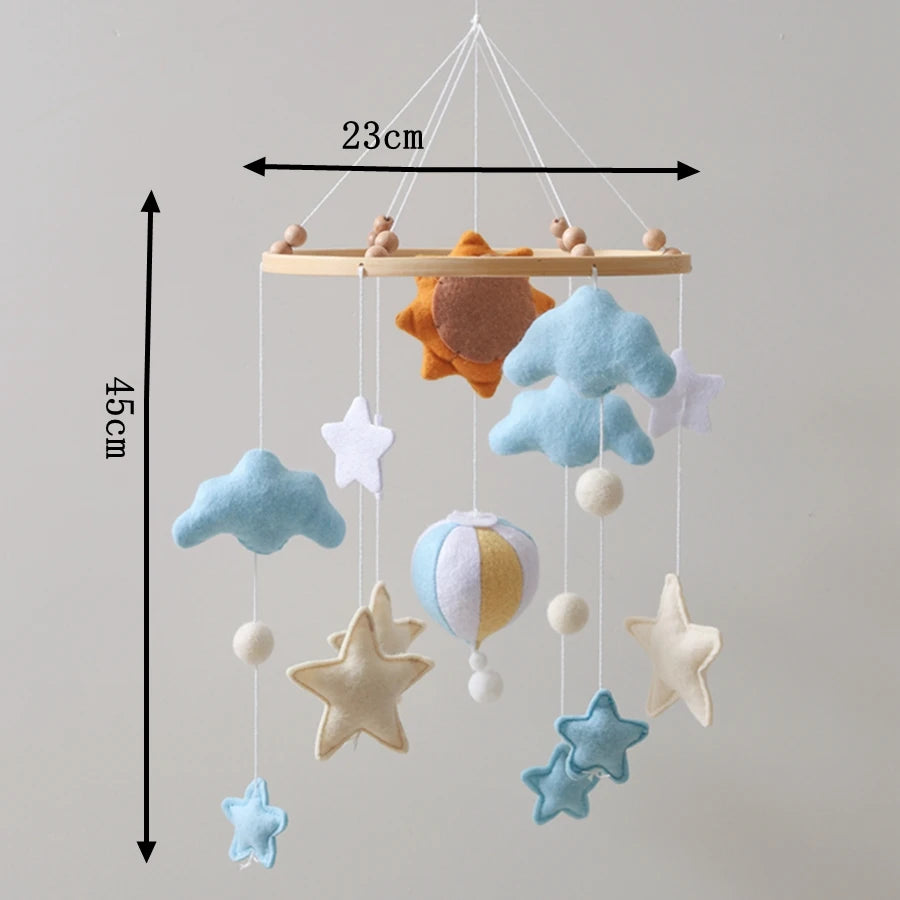 Mobile Bébé Petite Montgolfière Bleu Ciel