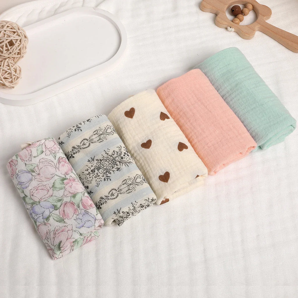 Lingettes Bébé en Gaze de Coton – Lot de 5