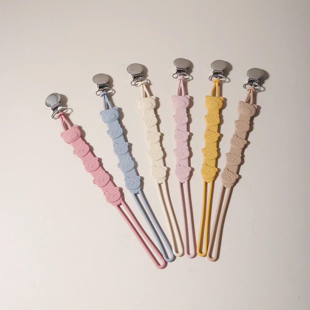Attache-Tétine Bébé en Silicone à Motifs Animaux