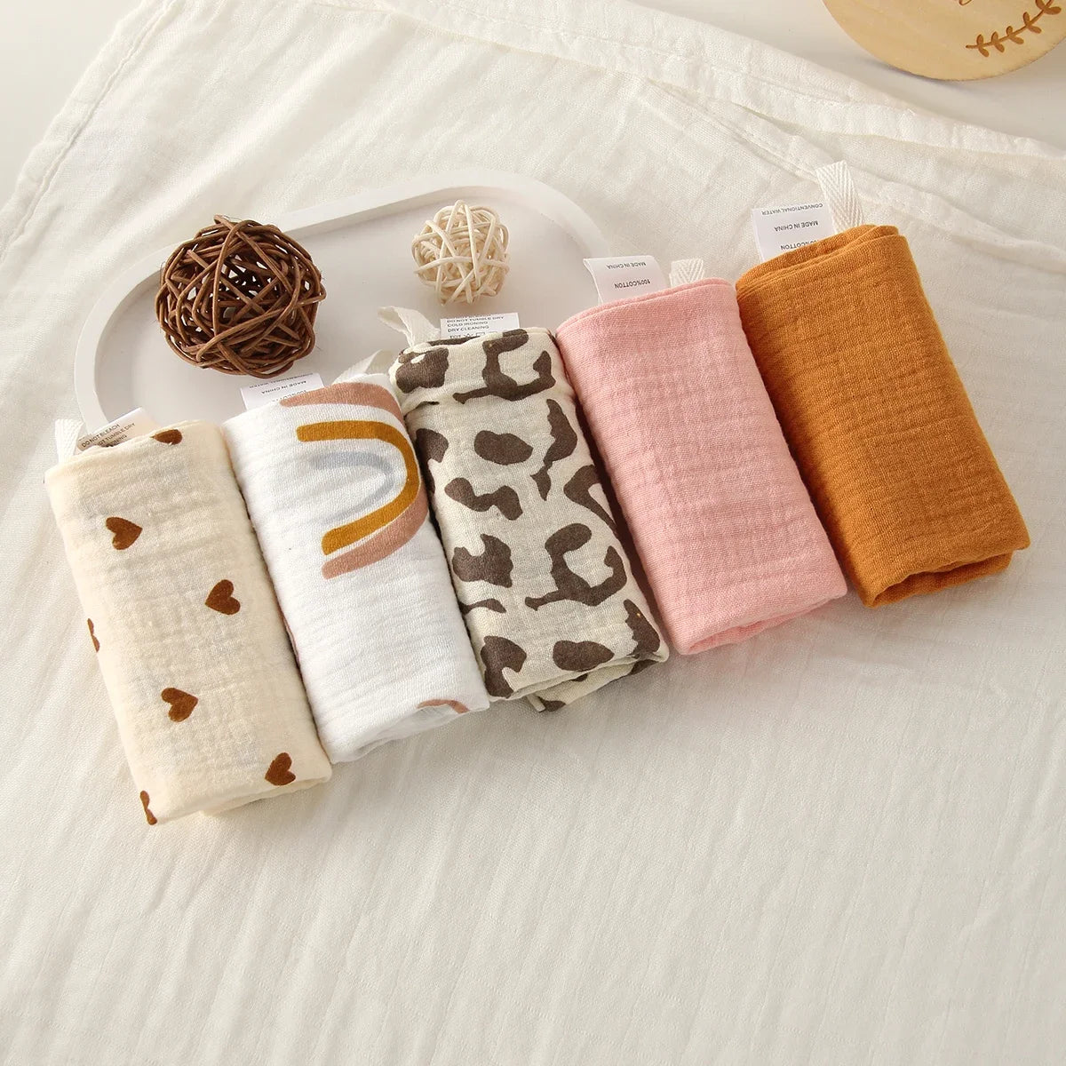 Lingettes Bébé en Gaze de Coton – Lot de 5