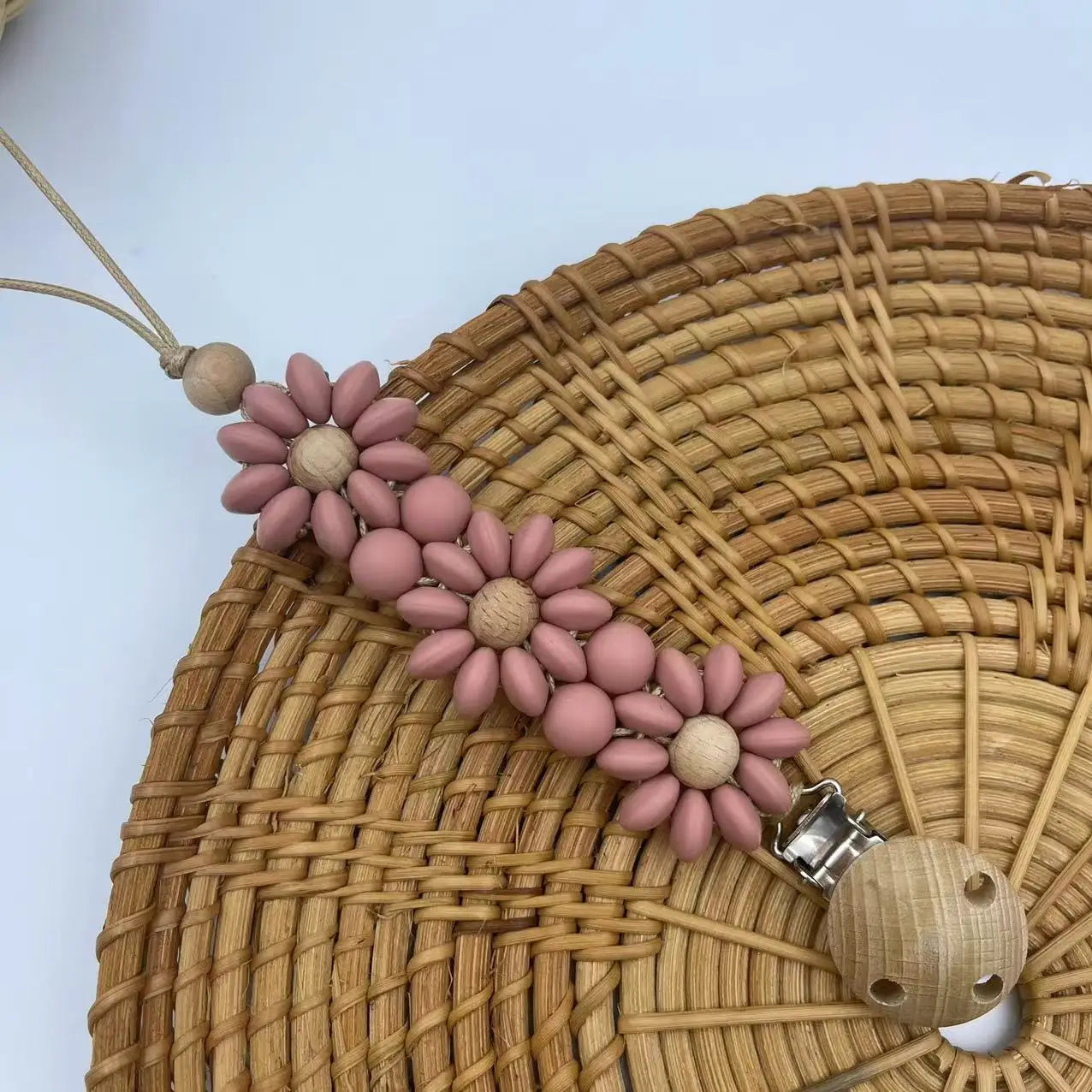 Attache Tétine Petite Fleur Marguerite - Mauve - Attache Tétine