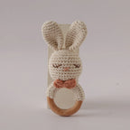 Hochet bébé Animaux en Crochet et Bois