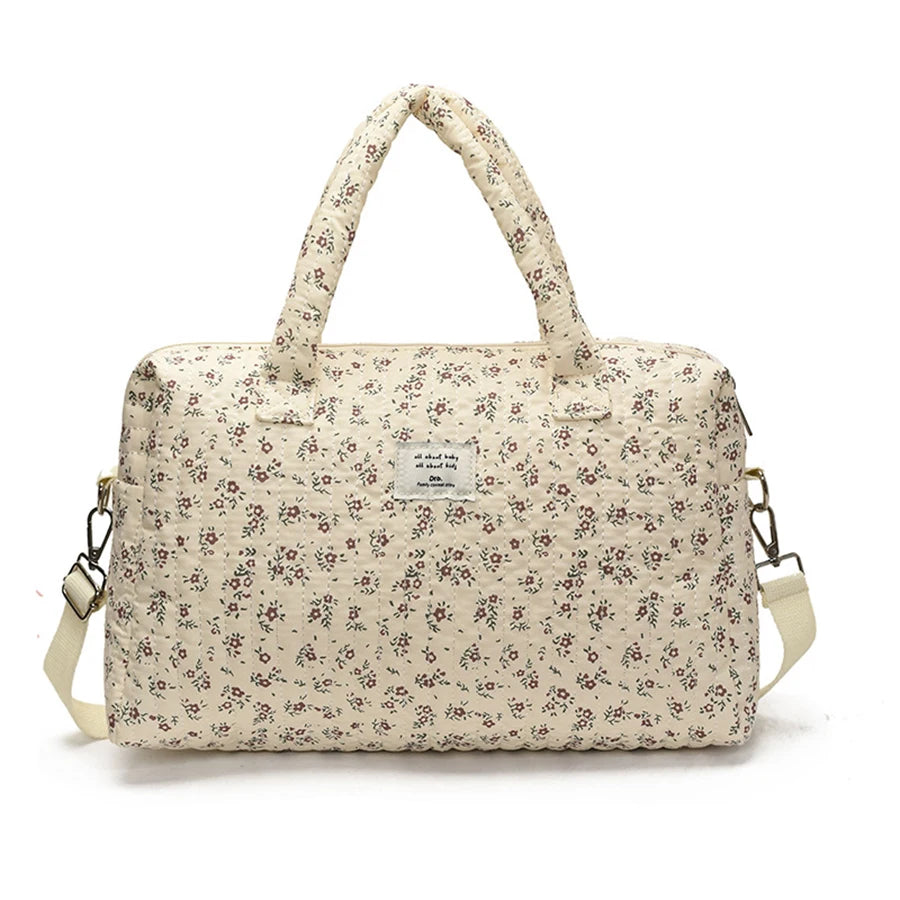 Sac à langer Beige Petites Fleurs Petites Fleurs Bordeaux - SAC A LANGER