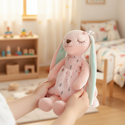 Peluche Lapin Rose Kalinou Lapin Rose Bleu / 35cm - Peluche