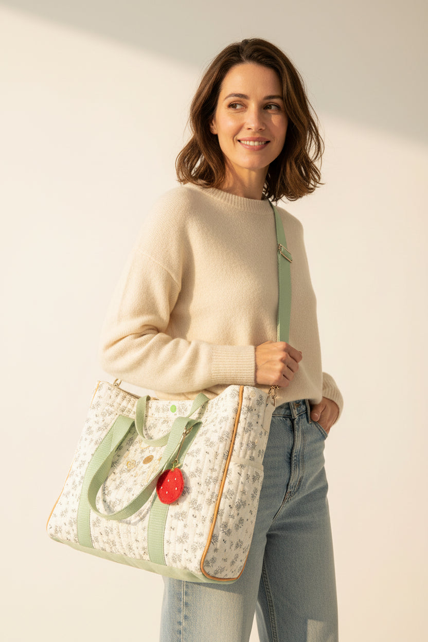 Sac à langer vert sauge Beige et Vert Sauge - SAC A LANGER